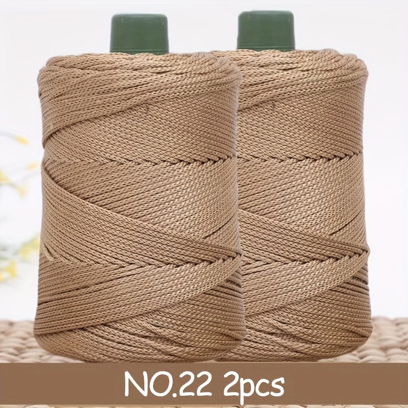 TEMU Filato cavo in poliestere da 540G/19Oz, spessore 3Mm, filo da maglia lucido e , confezione (270G ciascuno) per uncinetto di , borse, cuscini