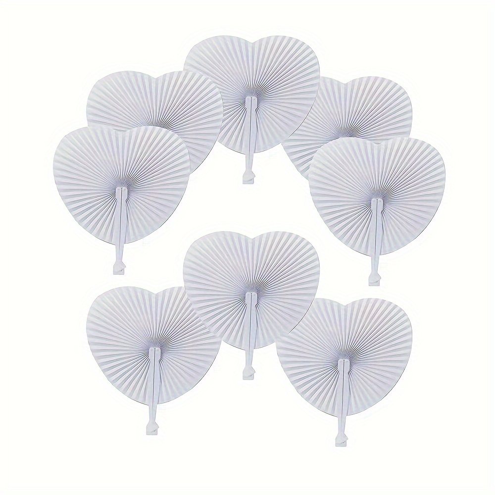 

12 Pcs White Hand Fan Simple Accordion Foldable Paper Fan Wedding Party Gift Diy Paper Fan