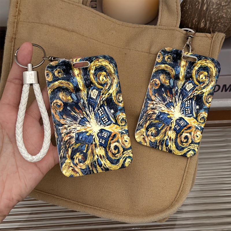 TEMU 2d A Travel Mini Keychain With A Hanging Rope Card Sleeve, Featuring A Chic And , Student Ids, Bus Passes, Access Cards, And More. It's An Ideal