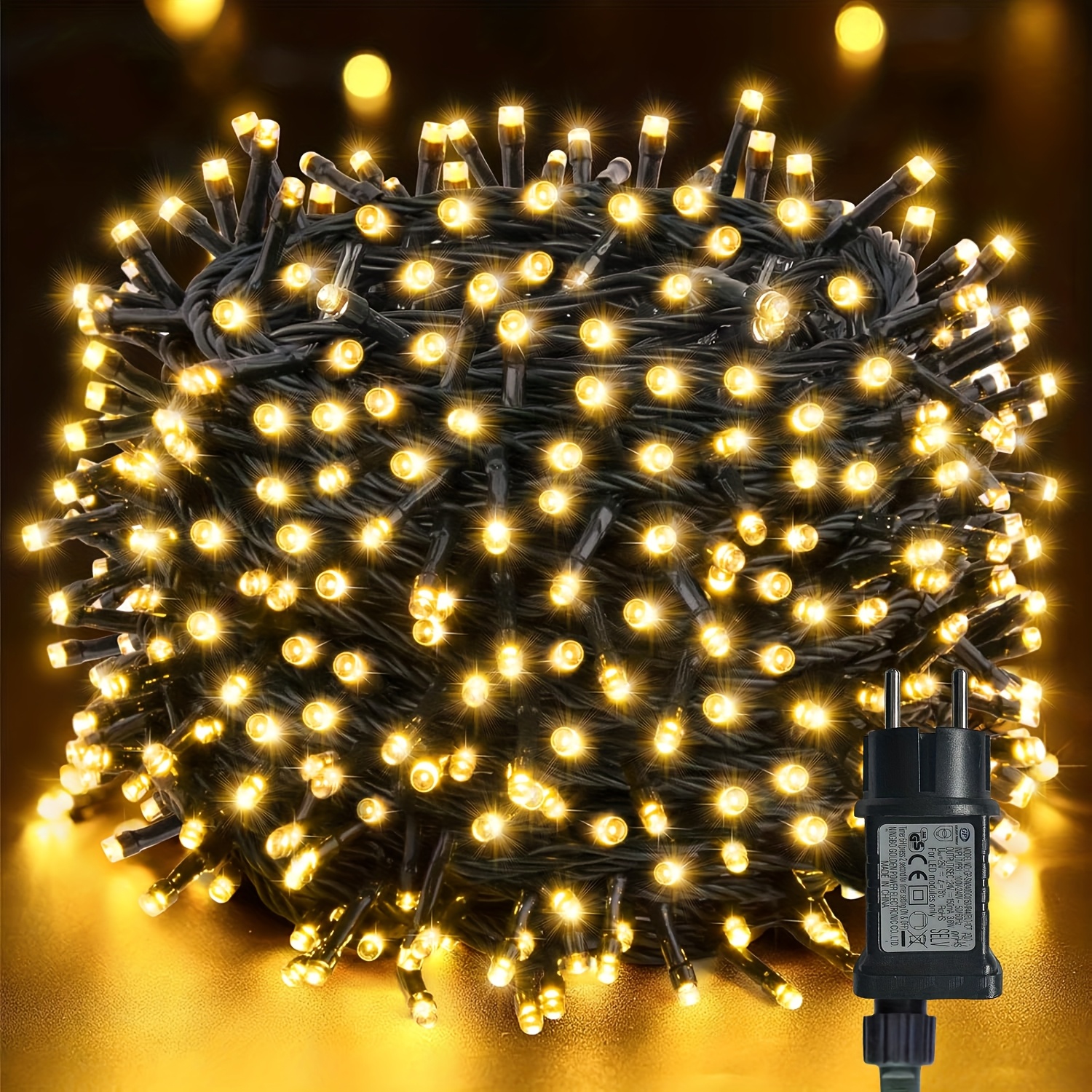 1 paquete de luces LED para árbol de Navidad enchufables de 11.0/20.99/30.99 metros, 10...