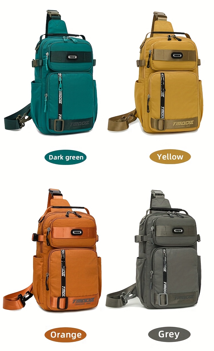 unisex chest backpack large capacity convertible crossbody handheld waist pack with multiple compartments padded shoulder straps waist clip for outdoor hiking gym travel durable casual outdoor bag 18 colors backpack for travel hiking essentials stylish outdoor gear secure zipper closure details 9