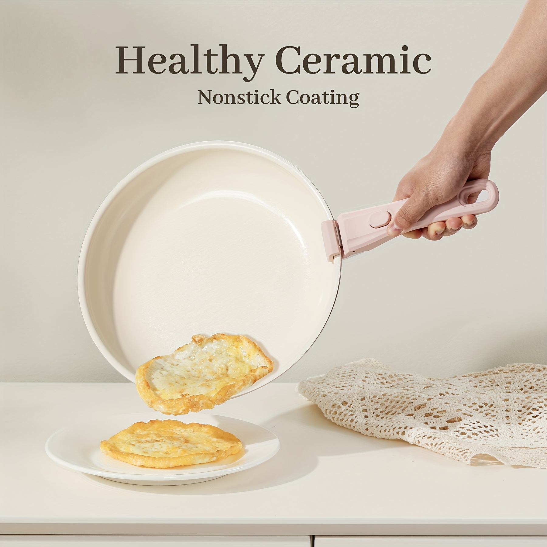 5pcs Ceramic Coating Cookware Set, Non-Stick Pots and Pans