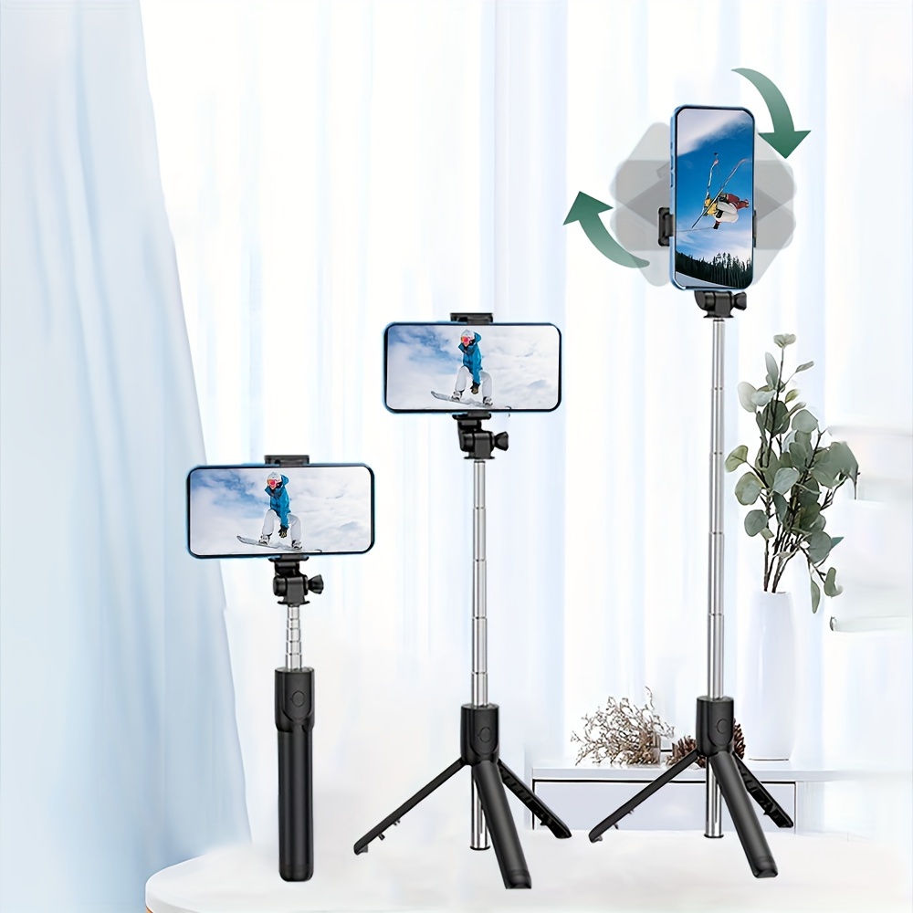 phone selfie stick tripod expandable selfie stick integrated smartphone tripod stand wireless remote 360 rotation