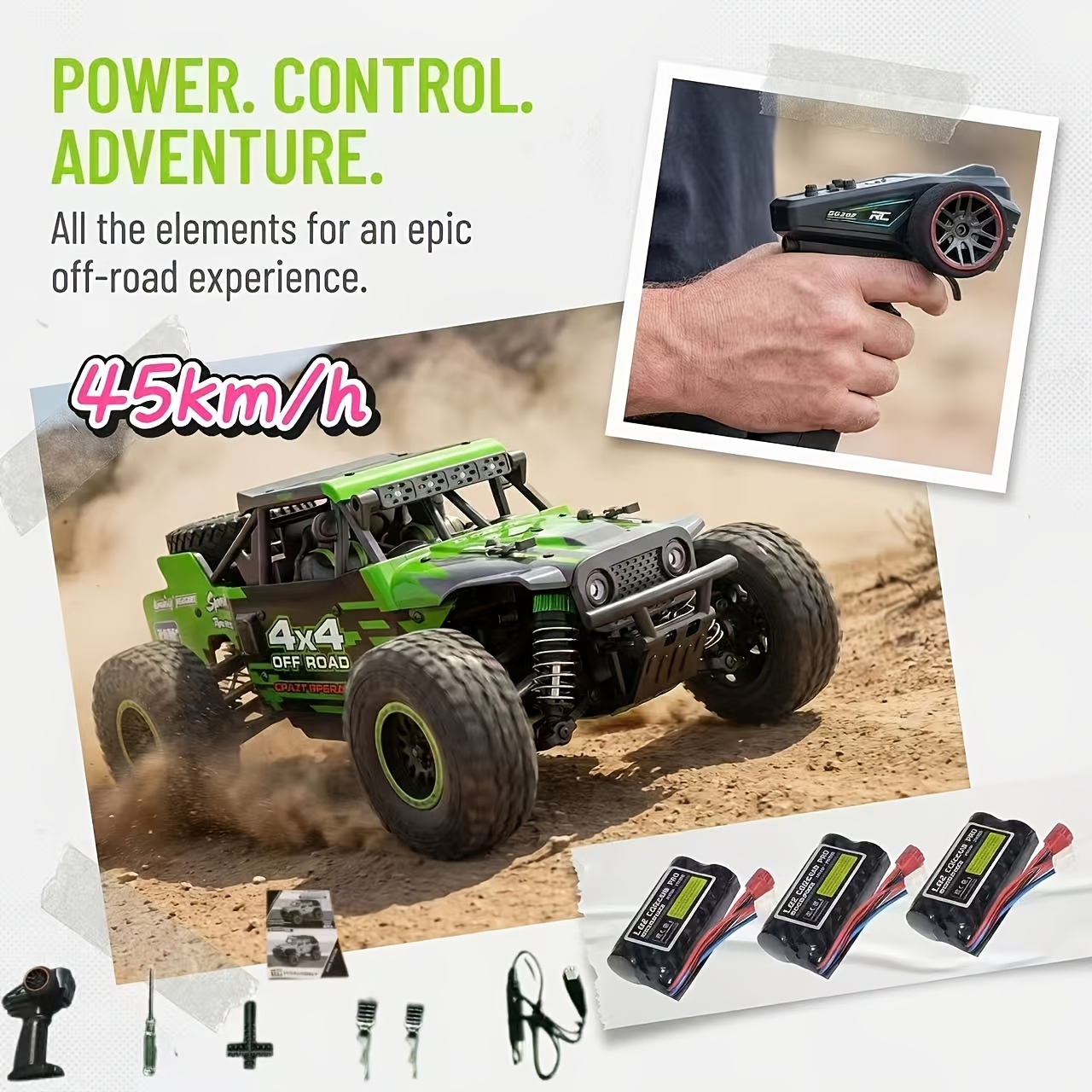 Image of 1:20 Sg201pro New 4wd Rc Off-road Car, Equipped With A Brushed Motor, 45 Km/ Speed, Rc Off-road Model. Includes 3 Batteries. Not A Toy; Intended For Professional .