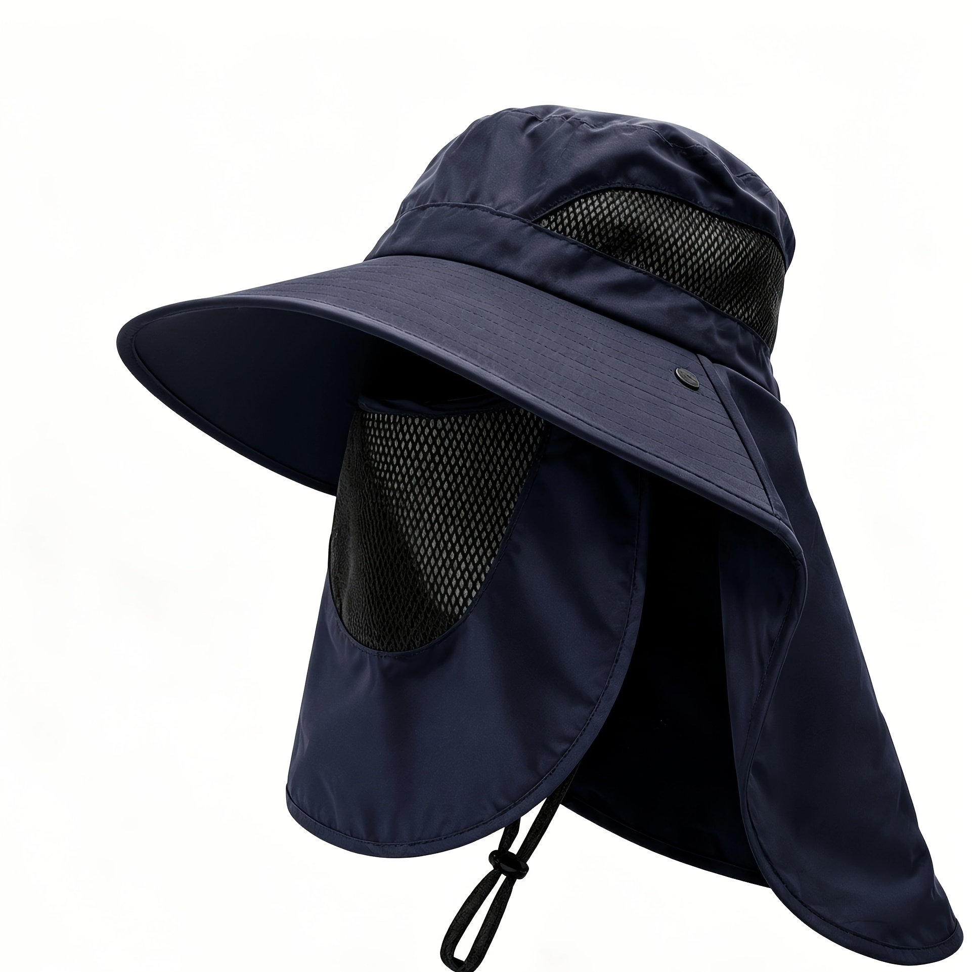 TEMU Cappello a secchiello decorativo unisex a tesa larga con frontale e posteriore staccabile, visiera traspirante in rete regolabile e per uscite