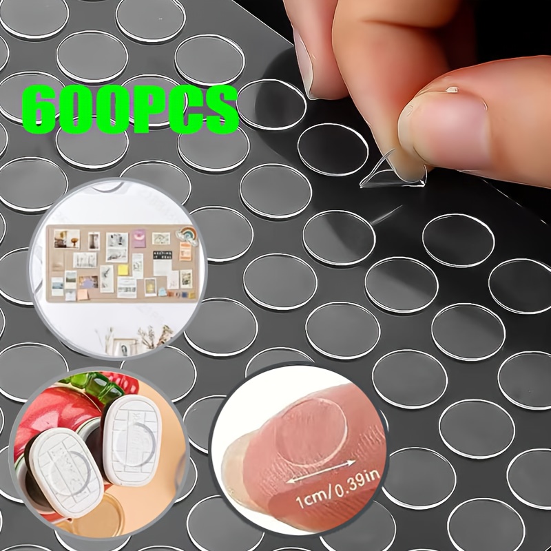 Image of Transparent Adhesive Putty 1cm/0.39 Inch: Strong Double-sided Tape, Removable Adhesive Dots, Suitable For Halloween, Christmas, Nail Art//crafts/posters/balloons/museum Decoration Fixing