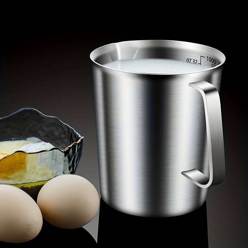 Tasse à Mesurer En Acier Inoxydable 304 - Capacités 500ml à 2000ml, échelle Précise - Pour Café, Lait, Cuisine, Lave-vaisselle