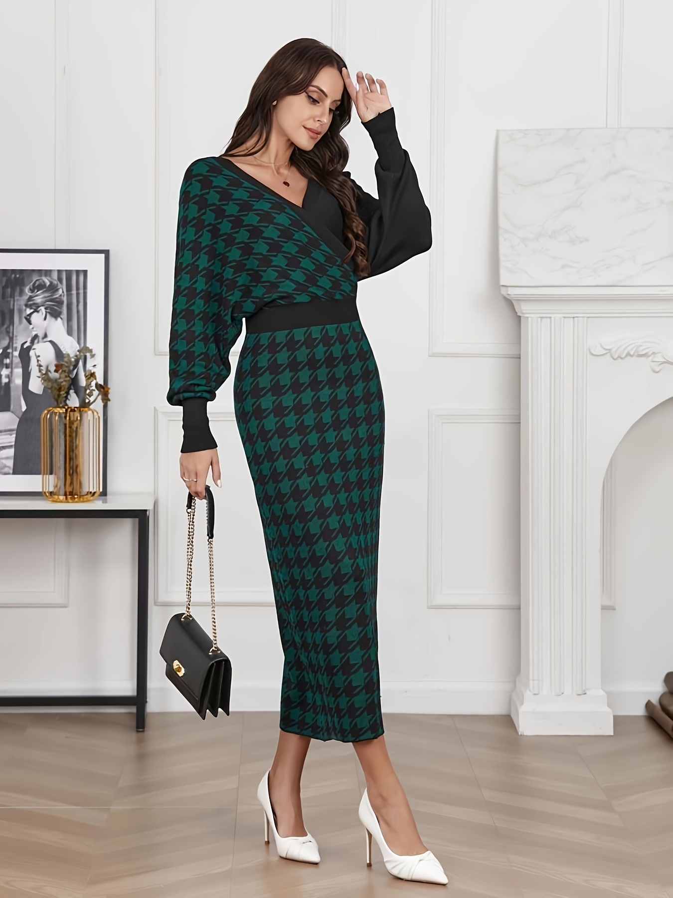 Houndstooth Dresses - Temu Canada