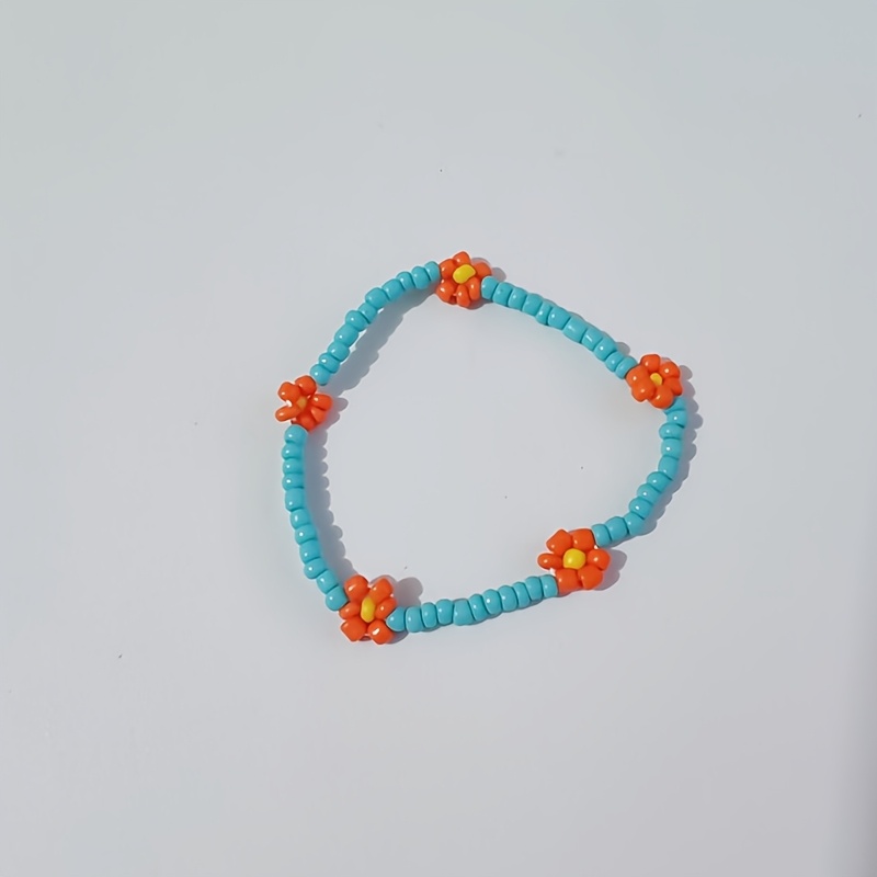 Fashionable Bohemian Style Colorful Rice Bead Elastic Bracelet