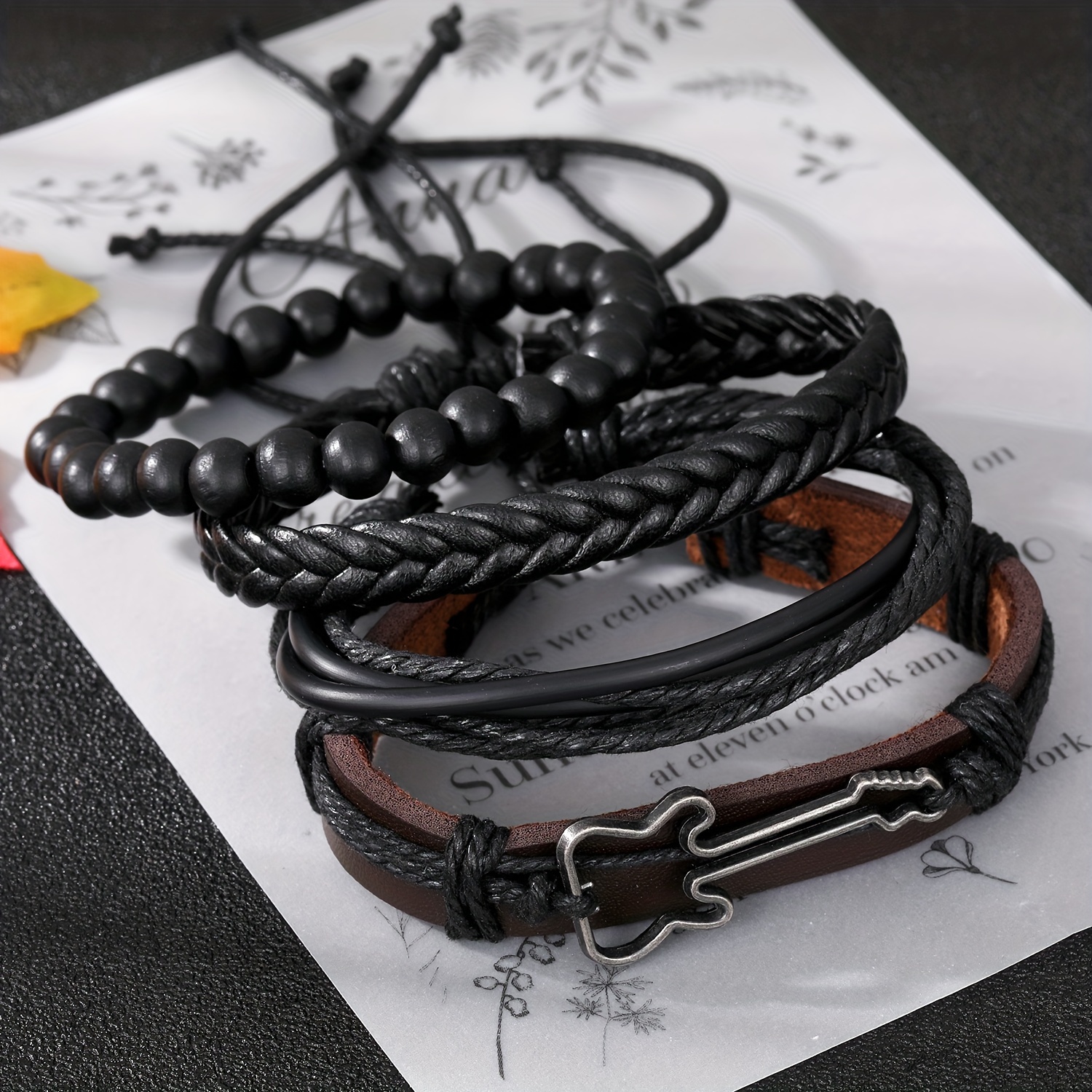 guitar faux leather adjustable bangle bangle - Temu Kuwait