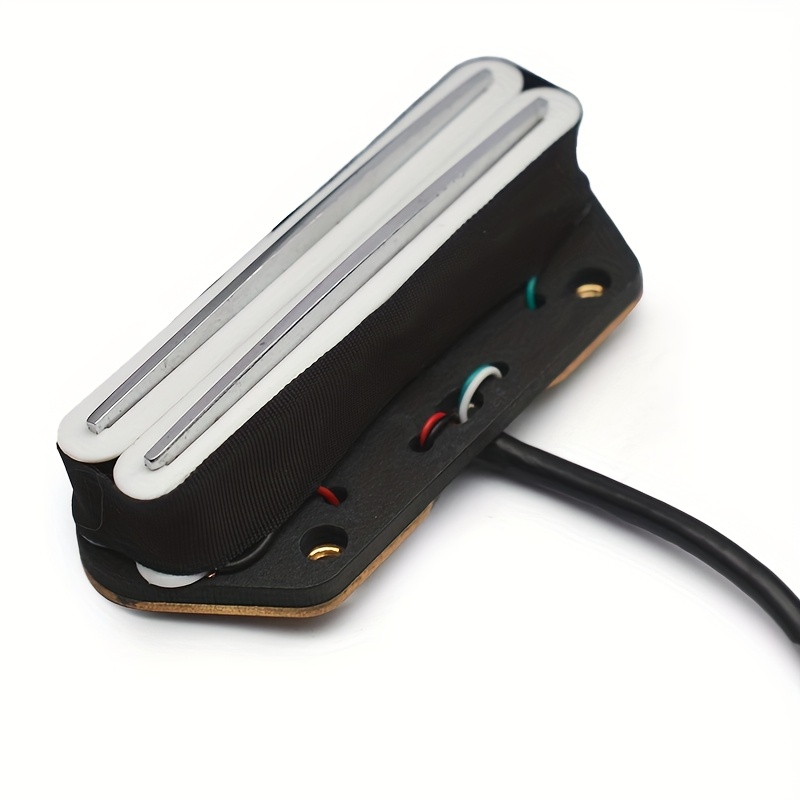 Alnico 2 Single-Coil Electric Guitar Bridge Pickup, 4-Conductor, Hot Rail Humbucker, 9K Golden-Plated Magnet Wire, Metal Construction, with Non-Magnetic Cover, for Uncharged - Black/White/Red/Yellow, Instrument Parts, Highoutput Pickup, Durable Pickup, Precision Wound Coil, Humbucker Pickup, DIY Guitarists, Professional Musicians