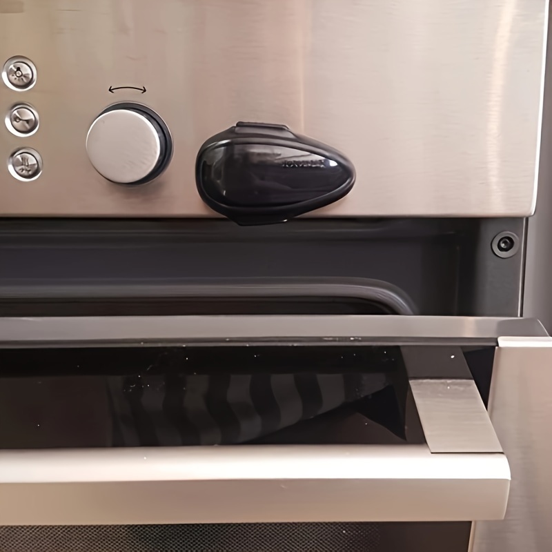 1pc Safety Oven Lock, Cabinet Door Latch, Drawer Childproof Lock, Phthalate-Free Plastic, Black & White, Prevents from Pinching Hands and Accessing Dangerous Areas