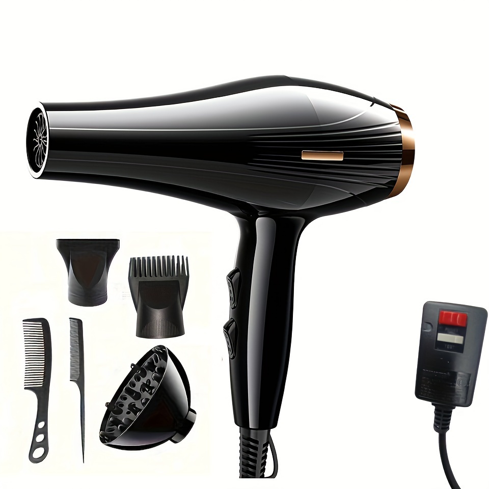 

Professional High- Dryer Set With Brush Motor, Quick Drying, - Includes Detachable Nozzle, Comb, Protective Cap & Grip - Ideal For Home Use, 110v Us Plug