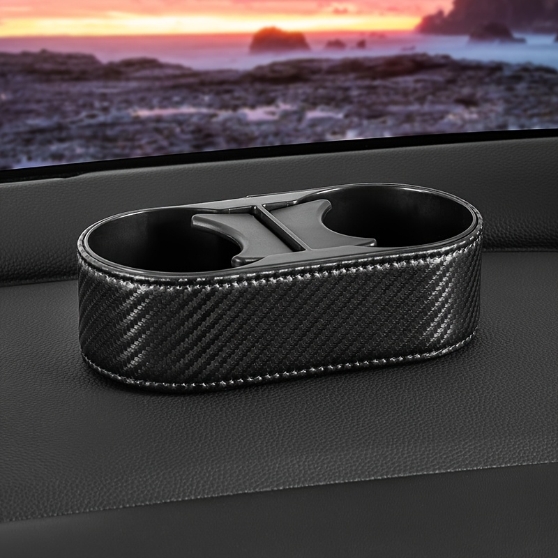TEMU Porte-gobelet de de bord 2-en-1 pour voiture, extension de rangement multifonctionnelle avec support de téléphone – Rangement double