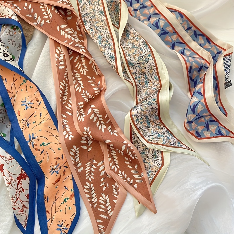 Temu – TEMU 4pcs Scarves For Summer , Spring And Autumn Ponytail Ties, Bag Ties, And Headbands, Stylish And Fashionable Neck Scarves, Suitable For Women And