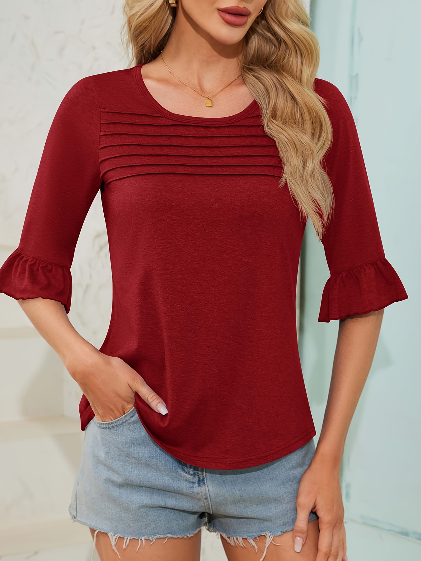 red dressy blouses for special occasions