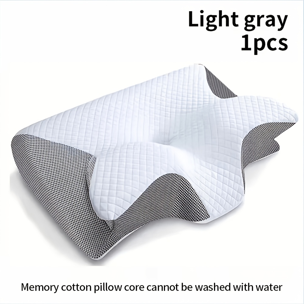TEMU A Comfortable Ergonomic Cervical Pillow Made Of, Designed To Support Sleep With A -shaped Design. Soft And Lightweight, It Suits Side, Back, And