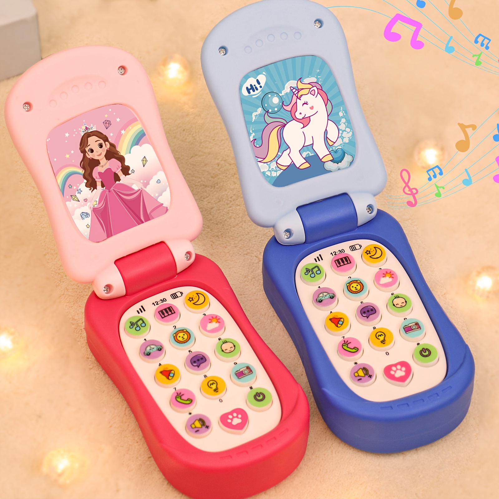   phone toy with early education and music princess rainbow horse flip phone for toddlers multiple   and soothing mode   toy for babies