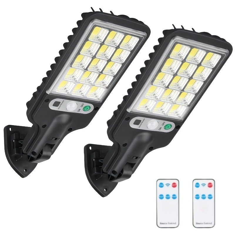 Image of 2/4pcs Outdoor Lights, Solar Powered Pathway Lamp With Pir Motion Sensor, Ip65 Solar Powered Fence Step Lights, 3 180 Cob, Solar Security Garden Lights For Yard Patio Outside