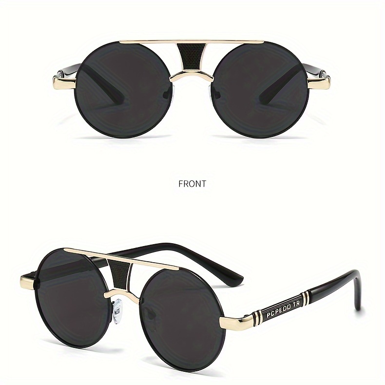 Y2K Steampunk Sunglasses Classic Retro Round Mirror Fashion Men's and Women's Role Playing Sunglasses