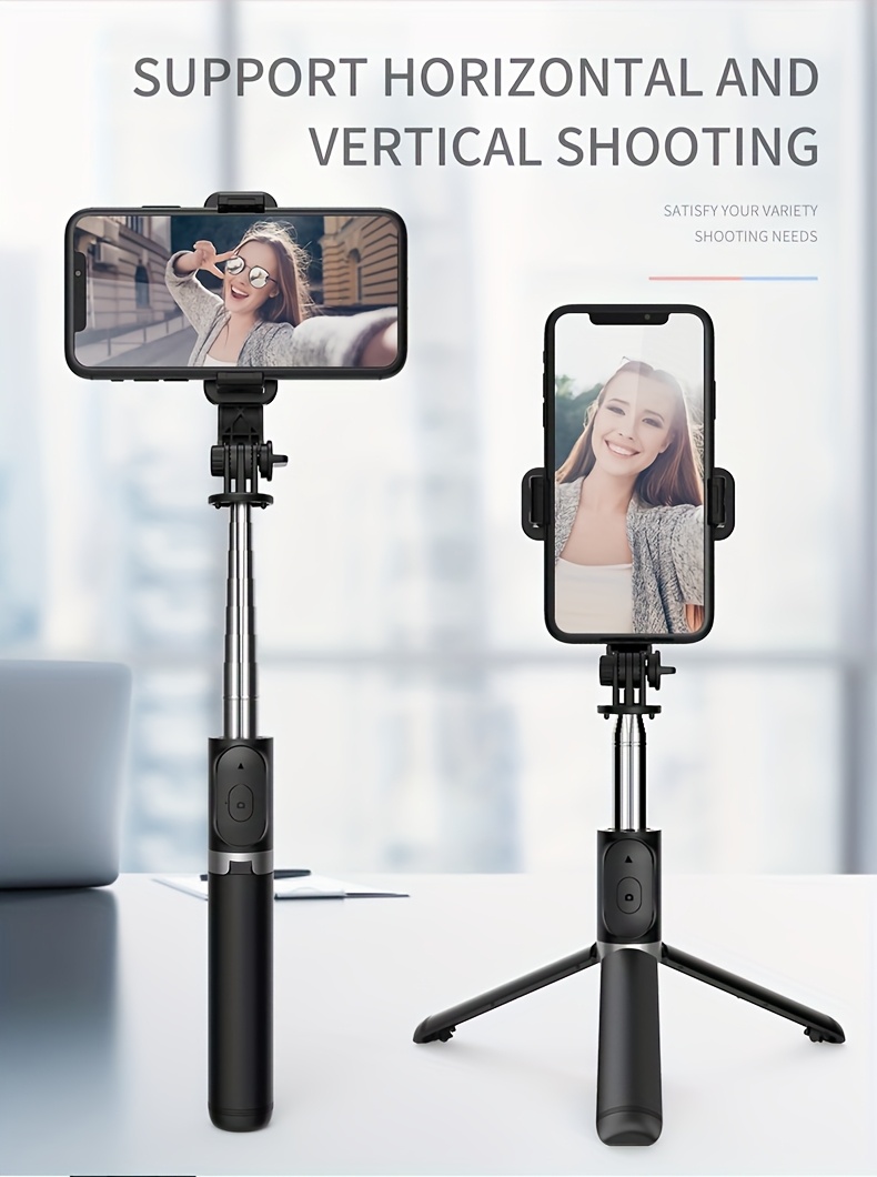 40-inch Extendable Phone Selfie Stick, Professional Floor Stand Designed for Live Streaming with Wireless Remote Control Smartphone Tripod, 360° Rotatable, Stable Anti-Shake Handheld Monopod Perfect for Travel and Outdoor Vlogging and Broadcasting, Suitable for iPhone/Android Smartphones