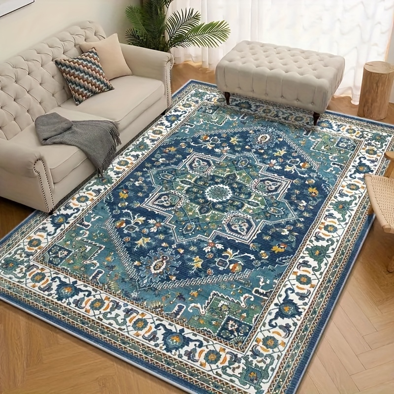 TEMU 1pc Alfombra de Terciopelo de Lujo , Estampada con Patrones Geométricos Abstractos, Ideal para Decoración de Salón, Sofá y Mesa de Café. Pelo