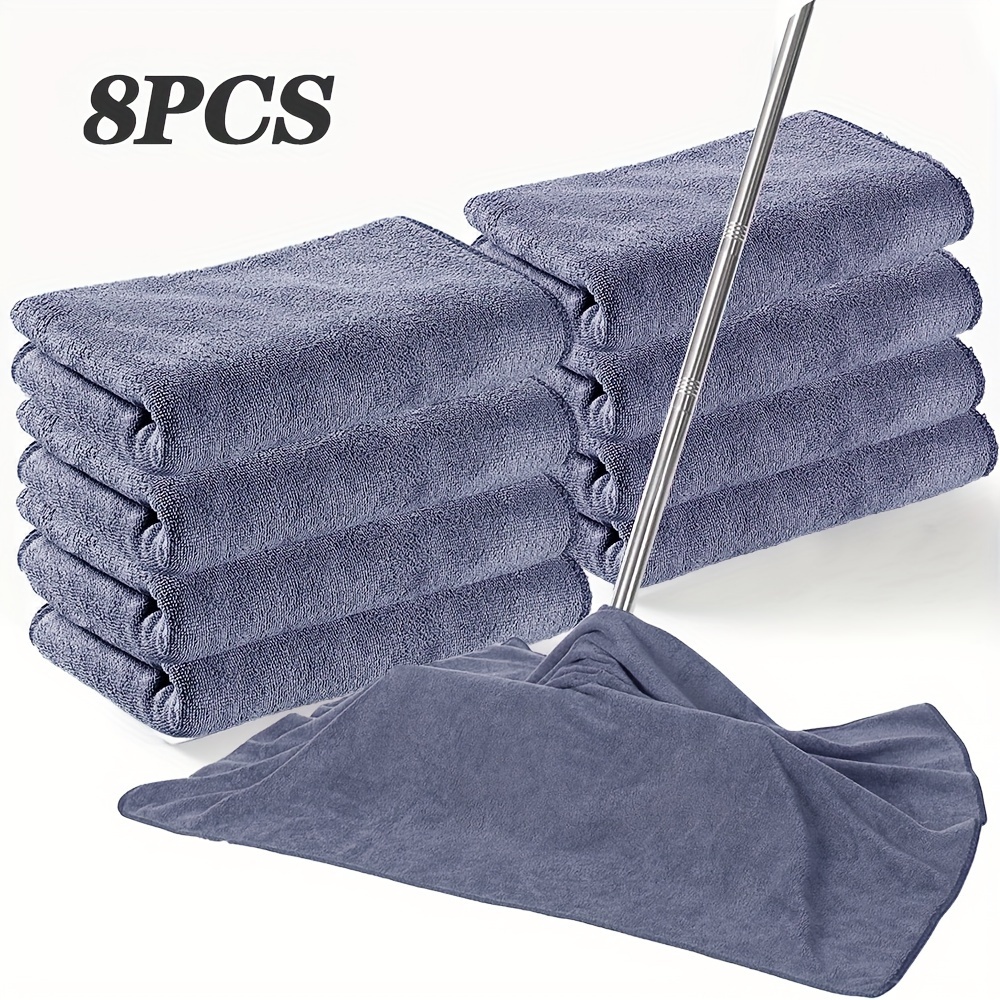 

8pcs Microfiber Cleaning Cloths, Reusable And Washable, Ultra-fine Fiber Towels For Squeegee Mop Floor Window Cleaning, Contemporary Style, Lint-free, Absorbent & Quick-drying