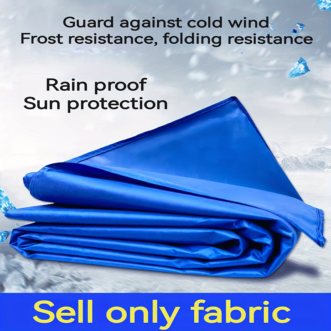 

1pc Durable Sunshade Cloth, 118.1in X 76.7in, Outdoor Shade Fabric, Windproof & Waterproof, Blue Tent Side Panel For Market Stalls (no Top Cover, No Frame)