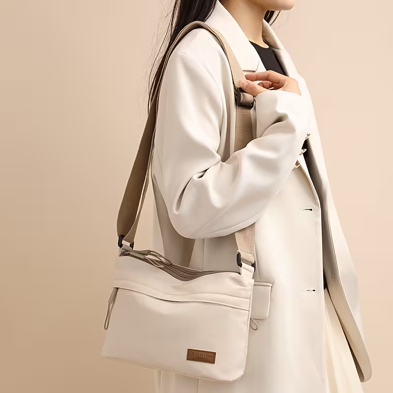 womens large capacity crossbody bag with multi layer zipper closure and adjustable shoulder strap versatile as an adjustable single shoulder bag casual handbag for or office commuter bag for work shopping parties and multi scene use Product details 7