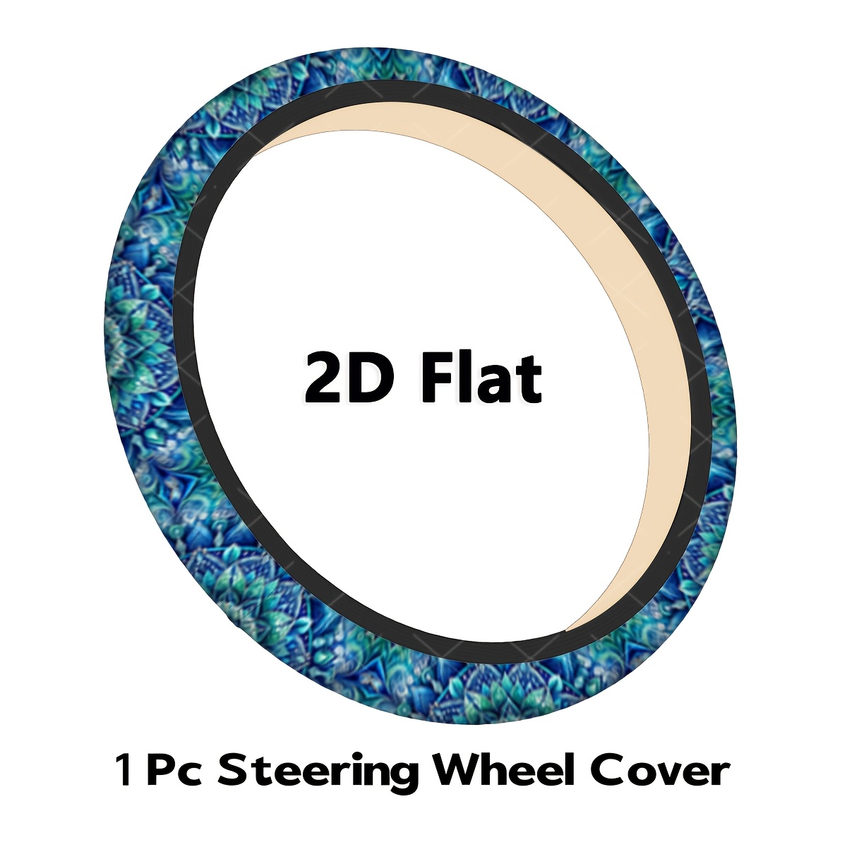 TEMU 1pc Bohemian Style Mandala Steering Wheel Cover | Universal Fit For Suvs & Cars, Use, Long-lasting Durable, Anti-slip, , No , Vehicle Interior