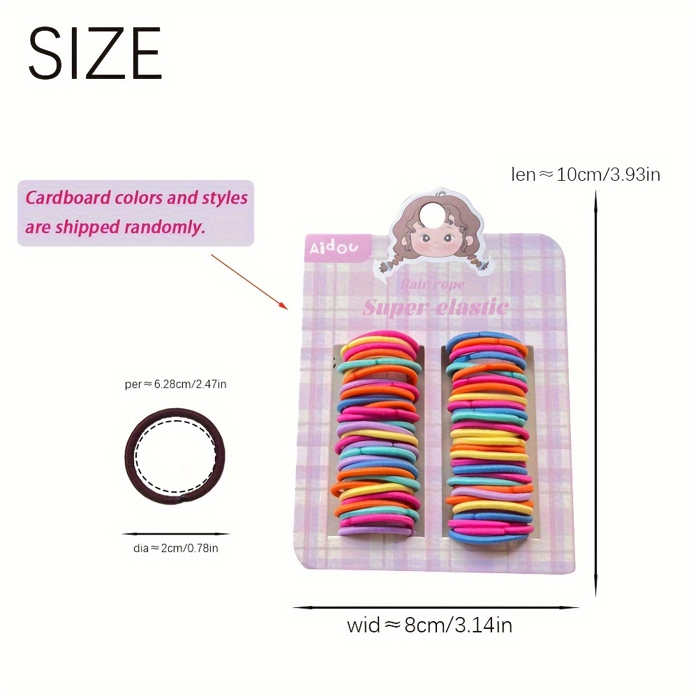60pcs/Card Easy Basic Small Hair Tie Elastic No Damage