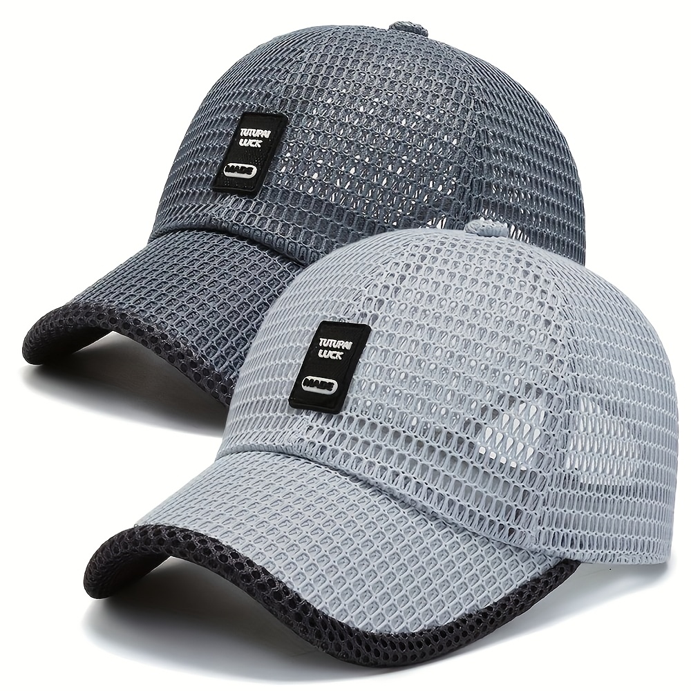 TEMU Ensemble Pièces Unisexe Été Chapeau de Soleil, Tissu à Séchage Rapide Respirant et Rafraîchissant, Large Bord Style Casquette de Baseball Bill