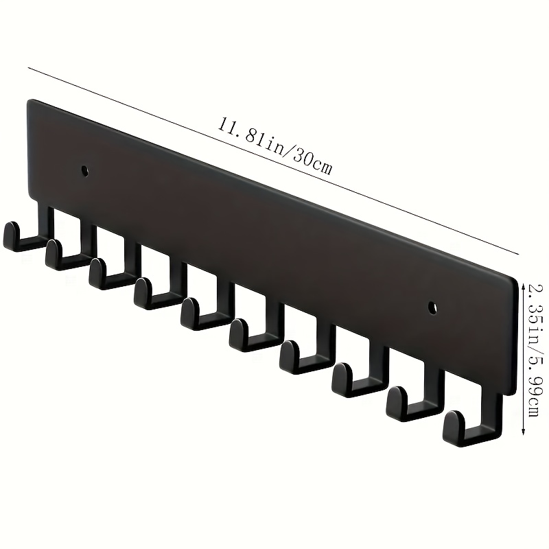 E-shop 10-Haken Metall-Wand-Schlüsselhalter - Einfache Installation im Zeitgenössischen Stil mit Lackierter Oberfläche für Flur, & Büroorganisation,