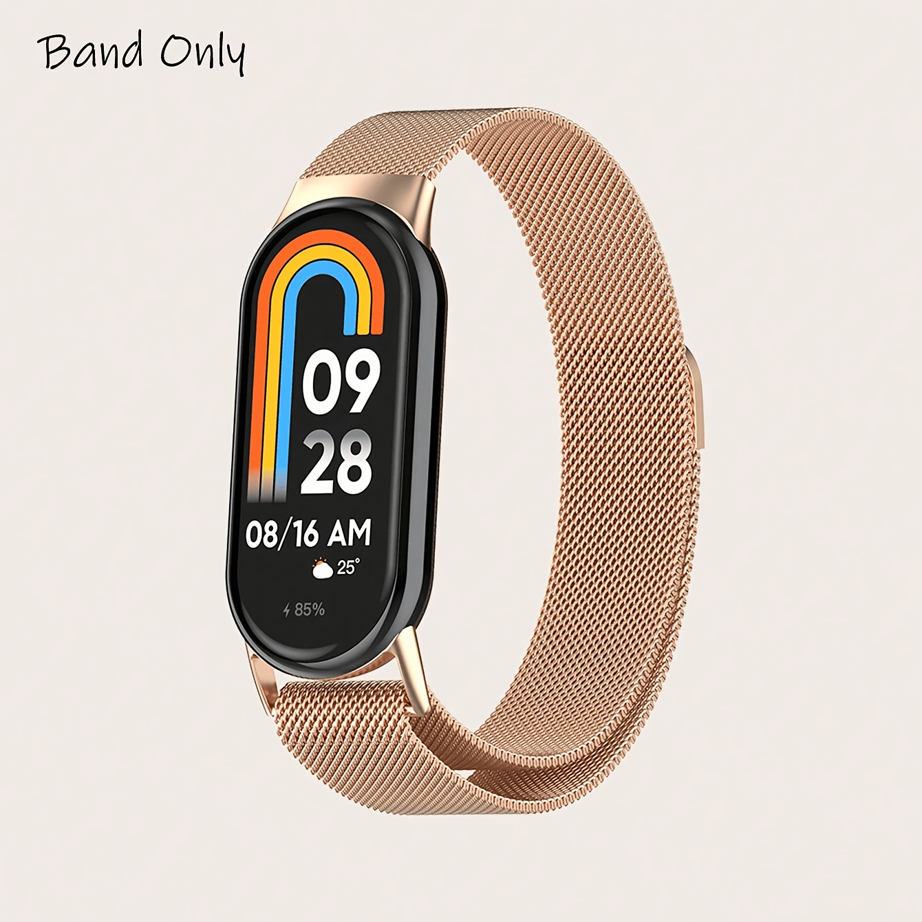 TEMU 1 Paquete CHINBER Compatible con Xiaomi Mi Band 10/9/8, Correa de Reemplazo, Brazalete Milanese para Mujeres, Malla de Acero Inoxidable con
