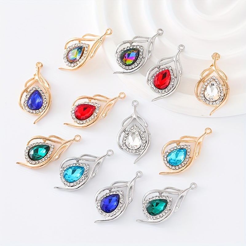 

40pcs Alloy Drop Glass Pendants Accessories Earrings Necklace Pendant