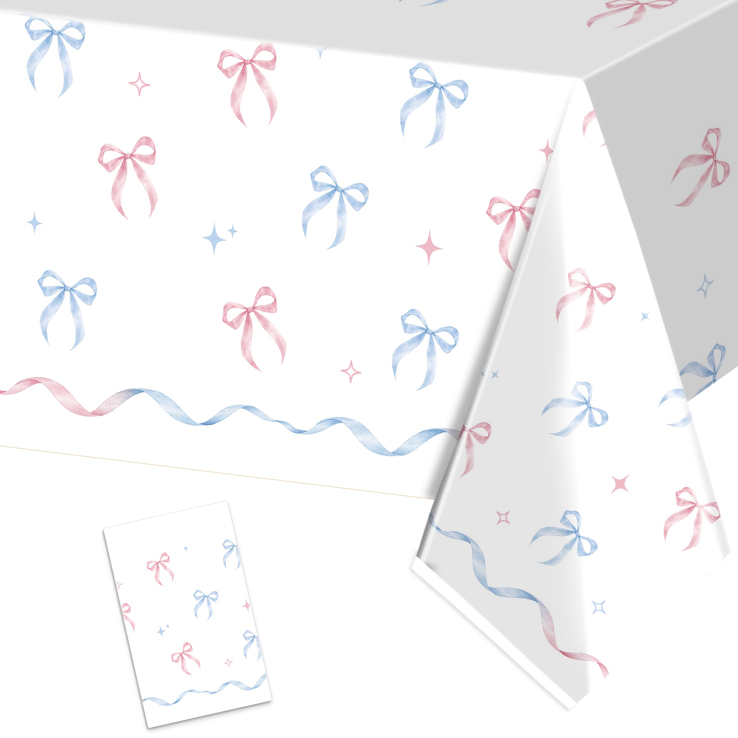 TEMU Nappe 1 pièce pour du sexe, convient shower et fêtes de du sexe - Table à nœud thématique avec " ou Elle ", décorations de table rectangulaires