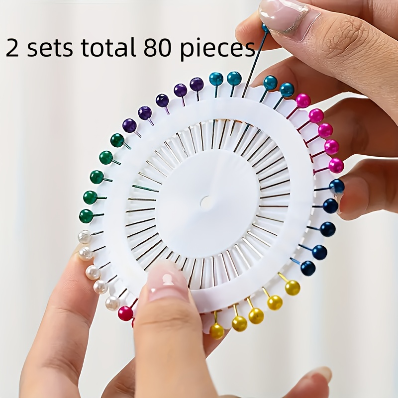 TEMU 80pcs Heavy-duty Fabric Sewing Needles - With Pearlescent Tips, Sewing Markers (blue, Pink, Green, Yellow, Red, Purple, Teal, Orange, Clear,