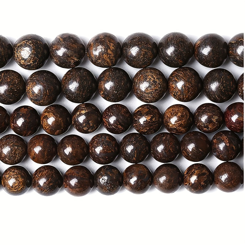 

58/45/36pcs Brown Bronze Round Loose Bead Assortment, Vintage Round Craft Accessories, With Sizes 6/8/10mm, For Jewelry Making, Diy Bracelets Necklaces, For Men And Women