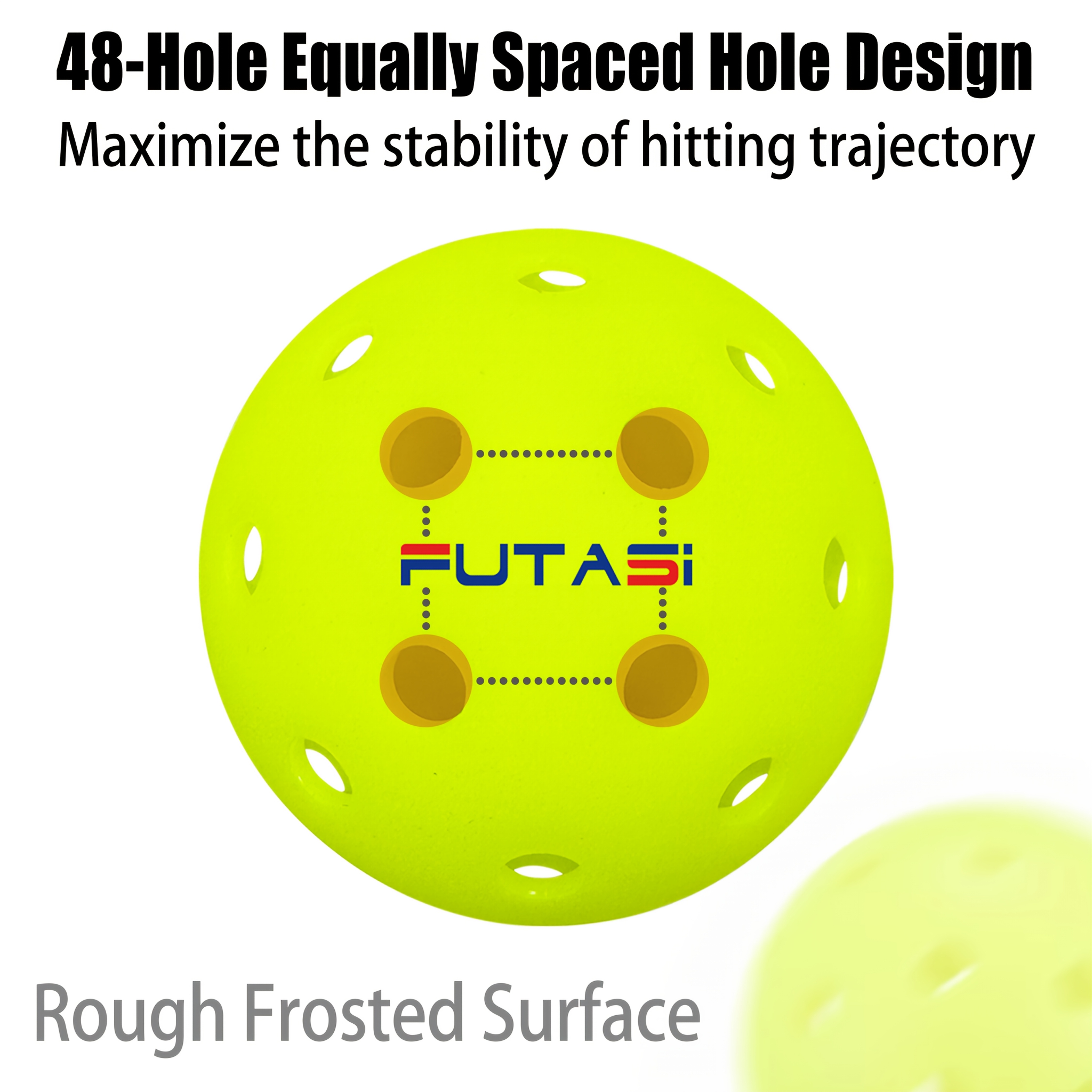 12pcs 48-Hole Pickleball with Aerodynamic Design