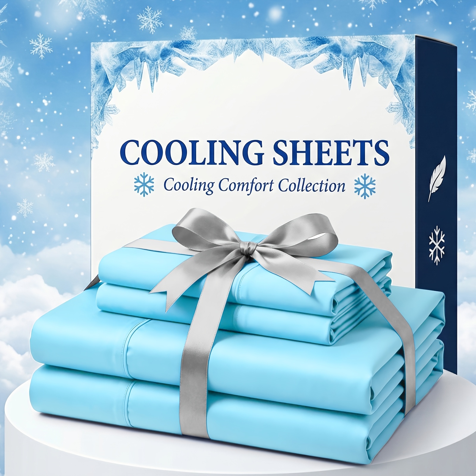 TEMU 3pcs/4pcs Sheet Set, Pocket, Breathable & Cool, Ideal For Hot Sleepers And Night Sweats. Includes Pillowcases, Bed Sheet, Fitted Sheet. Hotel