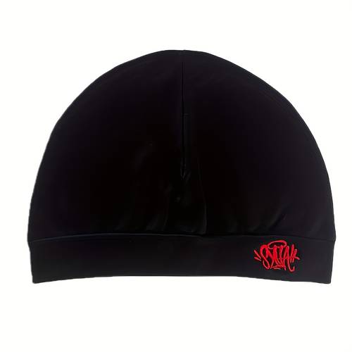 cross border embroidered knit hat dopamine casual all match double layer warm beanie without battery