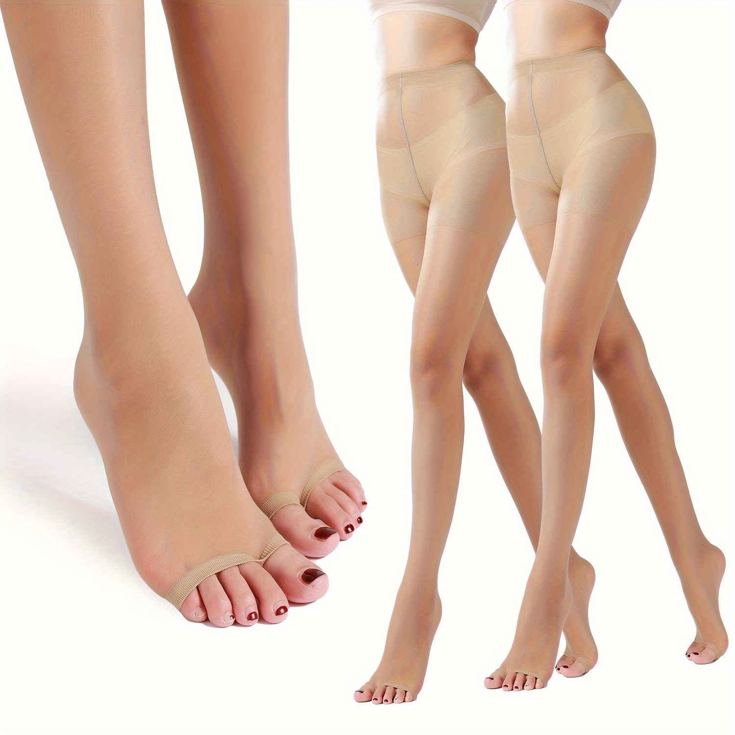 

3pcs Women's Tights - 20d Waist, Toe Pantyhose , &