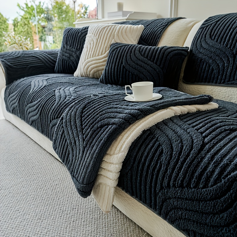 1pc plush non slip sofa cushion bohemian modern minimalist sofa protector machine washable durable fabric pet friendly fit for 1 2 3 4 seater sectional sofas vintage style for living room bedroom office decor details 0