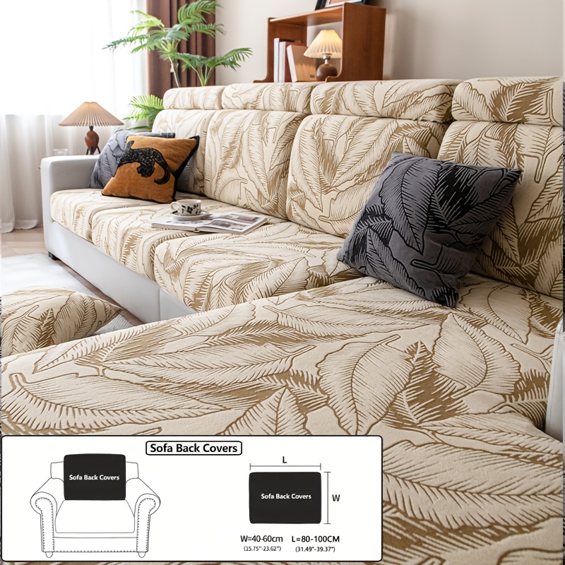 TEMU 1 pièce Coussin de canapé Jacquard feuille de bananier, disponible en plusieurs couleurs. Présente une texture avec un tissu et de . aux rayures