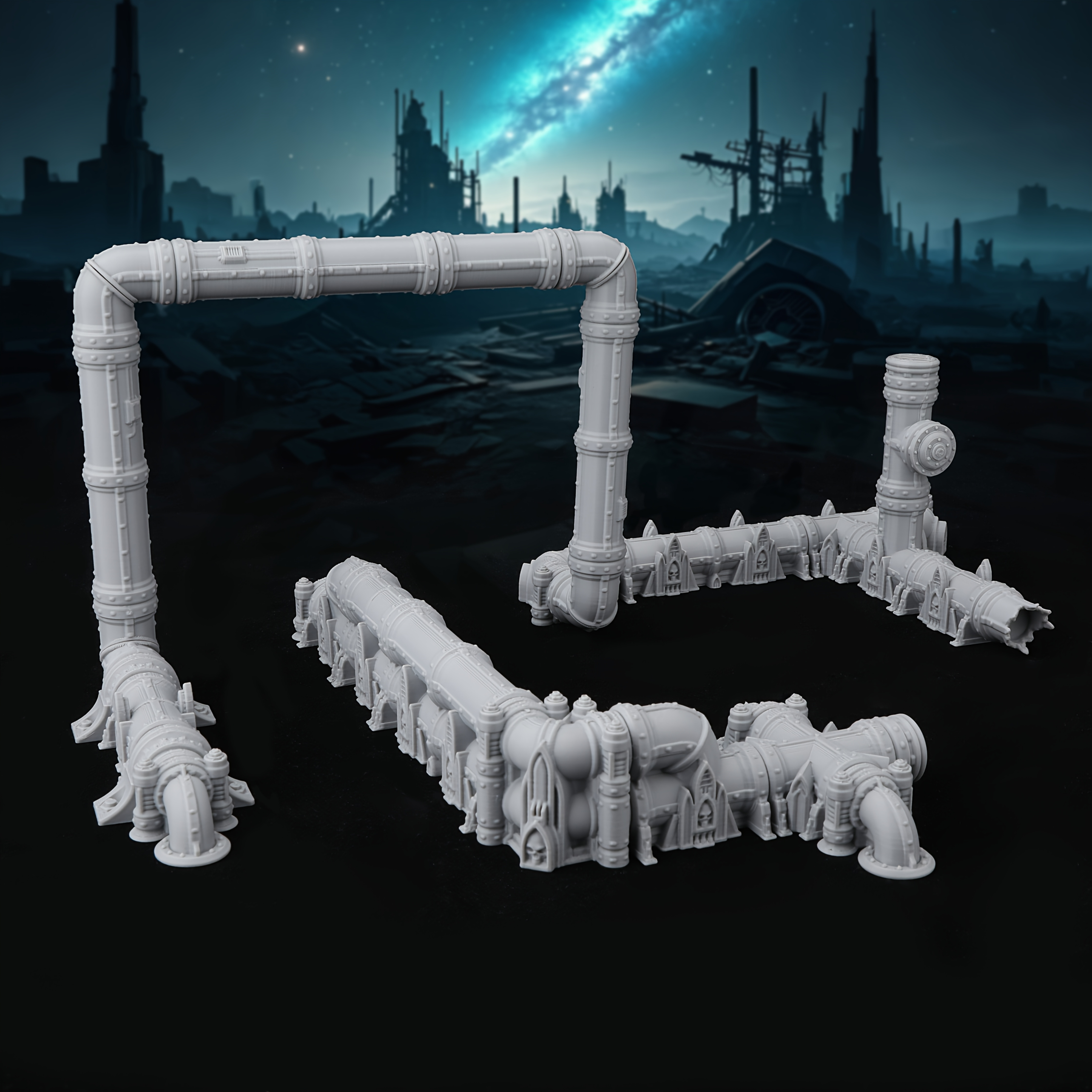 Rpg Industrial Pipes Miniature Terrain Set Ttrpg Tabletop Modular Pipe System Role Playing Board Game Accessories For Factory, & Urban Ruins