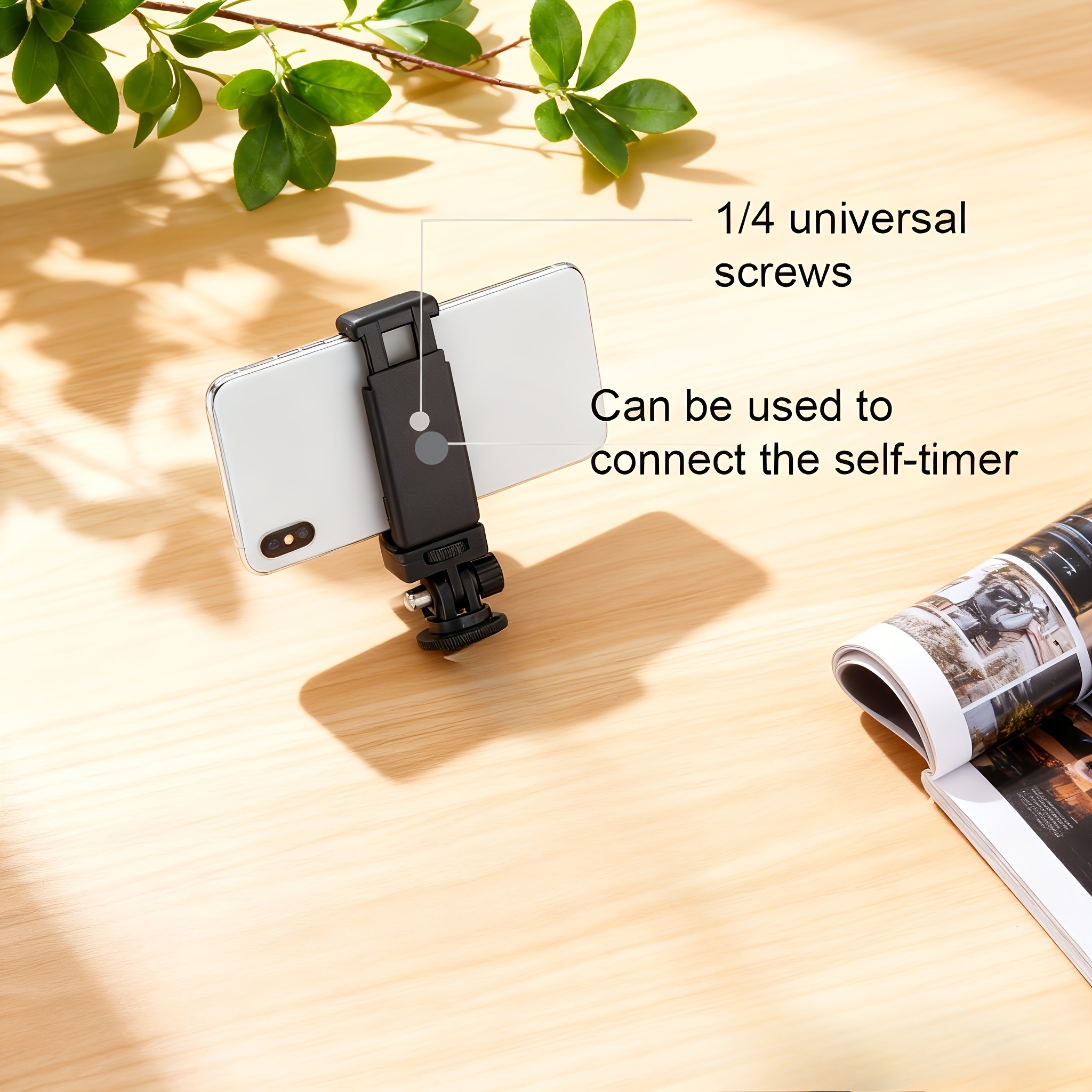 E-shop Handy- & Kamerahalterung kompatibel mit allen Smartphones – 360° drehbarer Pan-Tilt verstellbarer mit sicherer Klemme, kompatibel mit iPhone,