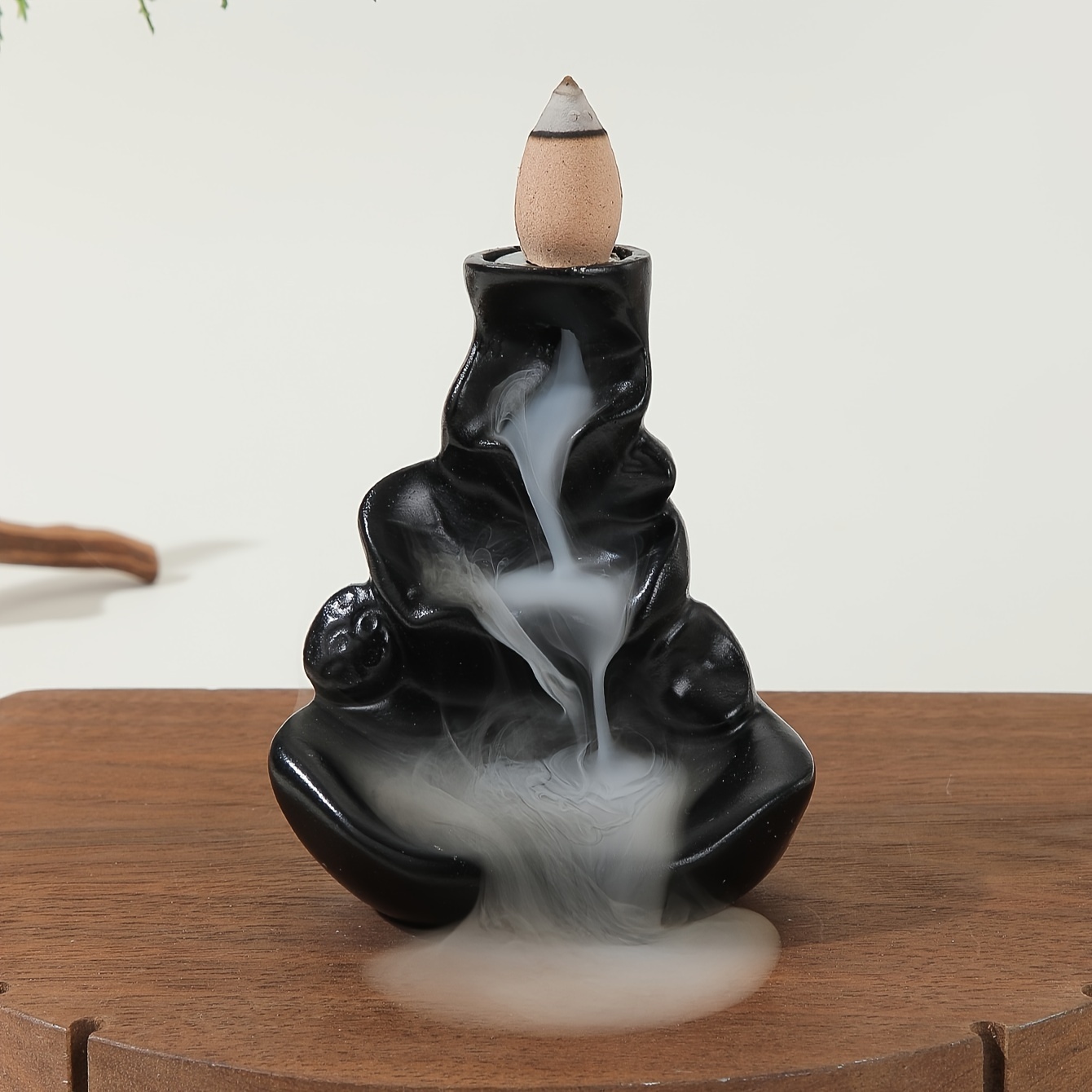 TEMU Resin Waterfall Backflow Incense Burner Holder, Mini Desktop Aromatherapy Decorative Ornament For Home And Office