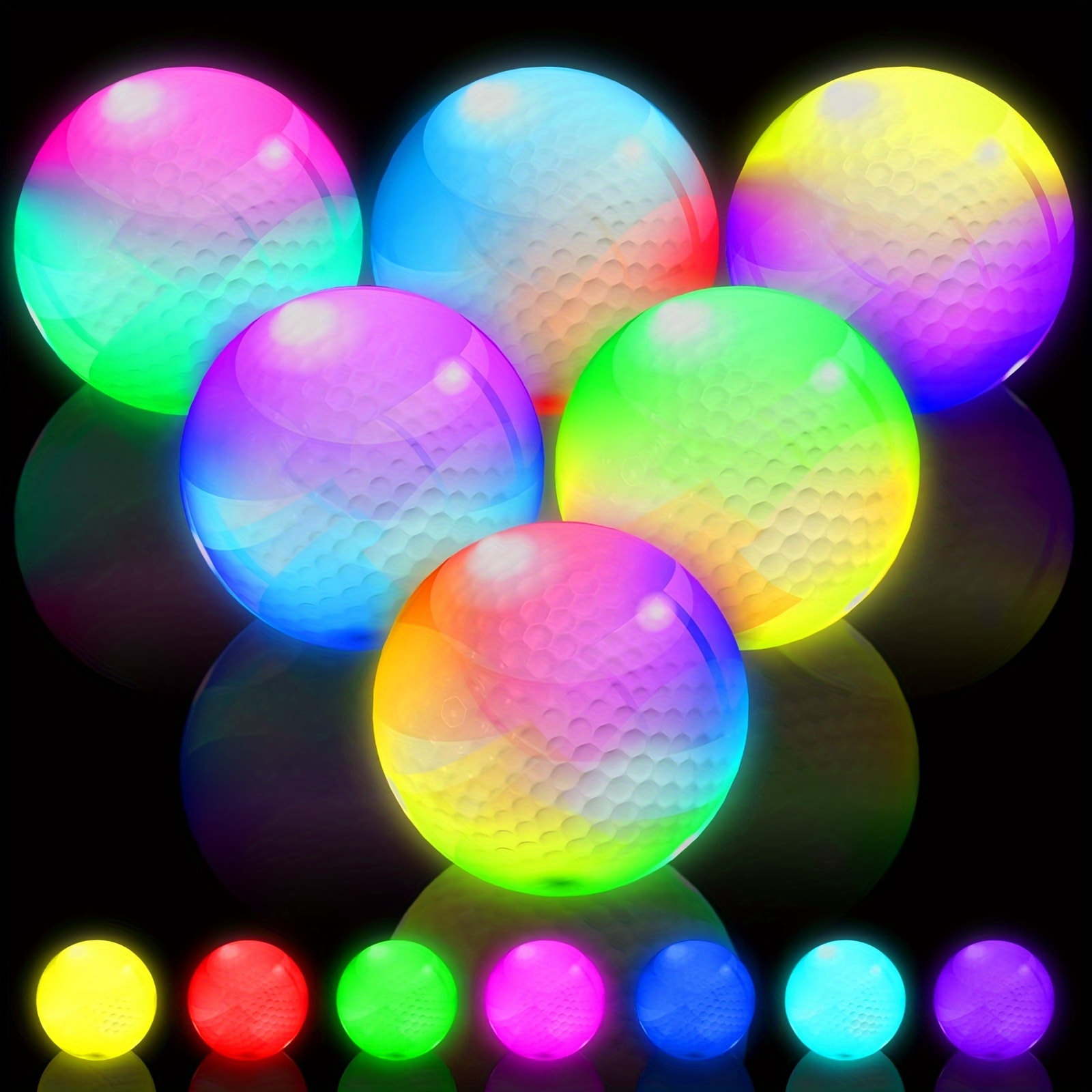 TEMU Thiodoon Dark Golf Ball Glow Golf Balls Resettable Golf Ball Golf Ball Night Golf Balls Luminous Golf Balls 6 Colors For