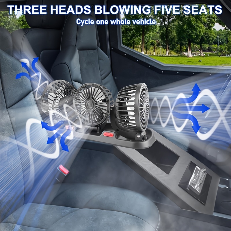 5v car fan three head usb interface electronic fan adjustable usb gadget suitable for car cooling fan car computer accessories usb fan compatible with laptops details 5