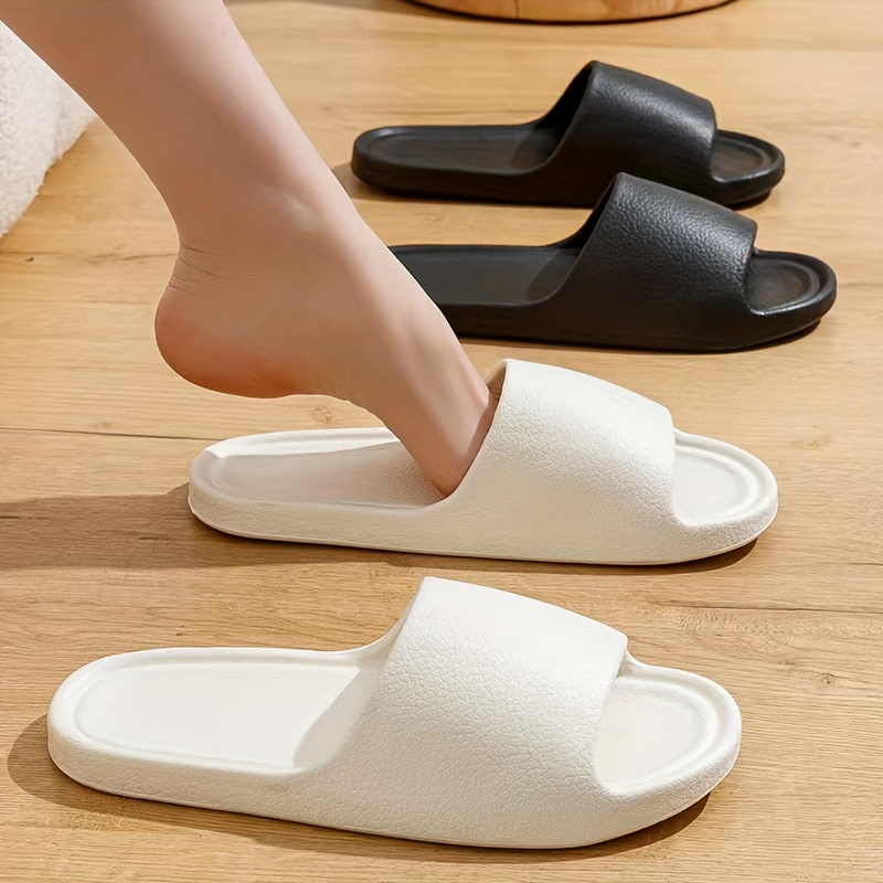 

Men's Solid Color Open Toe Breathable Anti Odor Eva Slippers, Comfy Non Slip Casual Durable Lightweight Slides, Men's Footwear